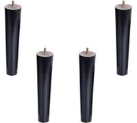LwsCUiH Lot de 4 pieds de meubles en bois massif pour canapé, commode et fauteuil rembourré avec boulons M8, noir (droit, 50 cm)