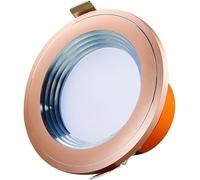 LwsCUiH Plafonnier LED rond en or Rose de luxe robuste encastré éclairage décoratif Commercial luminaires d'intérieur(Warm Light,3W)