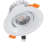 LwsCUiH Robuste LED mise au point réglable encastré Downlight rond en aluminium plafonnier décoratif caravane salon chambre cuisine magasin spot(Warm Light (3000k),3W)