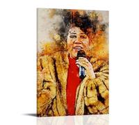 LWSCYMX Aretha Franklin Poster sur toile avec couverture d'album et chanteurs de musique populaires, décoration murale, décoration pour chambre à coucher, 20 x 30 cm, style cadre