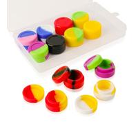 Lwtsrp 12pcs Récipients Ronds en Silicone, 5ml Récipient en Antiadhésif Silicone Multicolore, Multi-Usage Pot Cosmétique Vide, Boite Ronde pour Stocker Cire, Huiles Essentielles, Crèmes