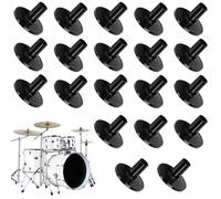 Lwtsrp Manches Cymbales, 20pcs Manchons de Cymbale en Plastique, Support de Cymbale Feutre Tampon de Feutre de Cymbale Noir Pièce de Rechange pour la Tambour D'étagère Instrument de Percussion