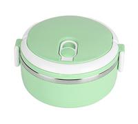 Lwuey Boîte à Lunch Portable en Acier Inoxydable, Thermique Bento Box Conteneur Récipients Alimentaires Isolation Poignée Plastique Anti-Fuite Hermétique étanchéIté Silicone Couvercle(1 Layer-Vert)