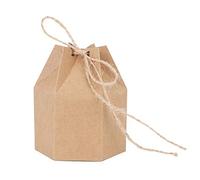 Lwuey Boite Papier Kraft pour Anniversaire,Boite Dragees Carton Vintage Boîtes à Bonbons en Boîte Cadeaux avec Corde Marron Cadeau Surprise Box Coffret Gateau Chocolat Banquet Mariage 50 Pièces