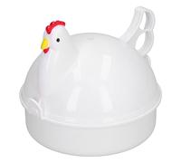 Lwuey Cuiseur à Œufs Micro-ondes Rapide avec Design Poulet Anti-Brûlure, Cuit Œufs Mollets ou Durs en Quelques Minutes, Pocheuse à Œufs Sans BPA pour Petit-Déjeuner Sain, Matériau PP et Aluminium