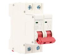 Lwuey Disjoncteur Miniature CC 500V, Courant Continu Système Solaire Basse Tension 2 Pôles MCB Sécurité 20A Mini DZ47-63Z Isolateur 63 Ampères Solaires PV Interrupteur Déconnexion Assemblage Montage
