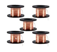 Lwuey Fil de Cuivre - 5 Rouleaux 0.1 mm 12m Bobine Cuivre Nu Conducteur F'aimant Magnétique Enroulement Résistance Haute Température Bonne Dureté pour Raccordement Soudure Réparation Bobinage