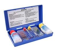 Lwuey Kit de Test PH et Chlore, L'eau Piscine Qualité Au Chimique SPA Précis Mesure du Boîte Portable Stockage Analyseur Essai Bandes Compteur Alcalinité Ph-Mètre Hôtel Maison Intérieur Extérieur