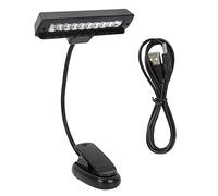 Lwuey Lampe De Pupitre Portable à Clipser pour Orchestre, Lampe De Lecture LED à 360 Degrés Rechargeable par USB Coussin en Silicone Super Lumineux Col De Cygne Flexible pour Lecture De Piano Tabl