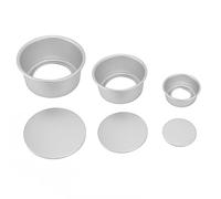 Lwuey Lot de 3 Moules à Gâteaux Ronds 10/15/20 cm | Ensemble de Moules à Charnière Antiadhésifs Conçu Spécialement avec Fond Amovible pour Réussir Votre Génoise et Cheesecake