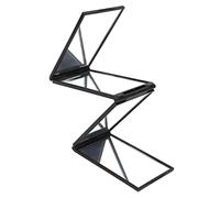 Lwuey Mini Miroir à 4 Faces, Compact 360° Pas Angle Mort Pliant Maquillage Pliable Portable Auto-Coupe Cheveux Domestique Teinture Toilettage Voyages Noir Bricolage Rasage Salon Coiffure Barbier