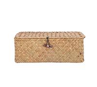 Lwuey Paniers en Osier Jonc de Mer avec Couvercle 29.5x19.2cm (L)