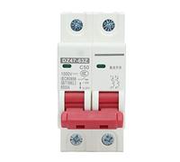 Lwuey Protection Disjoncteur de Sécurité MCB, Montage Sur Rail Din CC DZ47-63Z-2P Miniature 50A 1000V Air Basse Tension C50 Commutateur Circuit Photovoltaïque Interrupteur Automatique PV Solaires