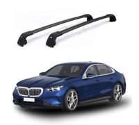 LwwGji 2Pcs/Barres Transversales De Toit pour BMW 5 Series G60 4dr Sedan 2024+,Barres De Bagages en Aluminium Rails Transversaux,Rail De Toit,Black-Black
