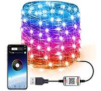 LWX RGB Guirlande Lumineuse, USB Smart Bluetooth Musique Control Décor Lumière LED Lampe De Fées Étanche Lampe Accueil Party Vacances Jardin,2m