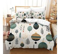 LWXEEOAVE Christmas Theme Cute Patterns 3D Motif Imprimé Literie Parure De 3Pcs Microfibre Sets Housse De Couette avec Taies d'oreiller Enfants Adolescents avec Fermeture Éclair King(220x240cm)