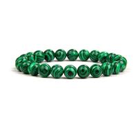 LWXLP Bracelet en Pierre de Malachite Verte Naturelle, 4/6/8/10mm, Perles Rondes Faites à la Main, Bracelet de Yoga énergétique pour Couple, Bijoux pour Hommes et Femmes