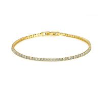 LWXLP Bracelets en Argent Sterling 925 pour Femmes, Imitation de Diamant Moissanite, Couleur Jaune et Or Blanc, Bijoux d'anniversaire, Cadeau