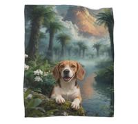 LWXWHR Couverture en Polaire Imprimée Beagle Couverture De Canapé Douce Et Chaude Plaid Fougères, pour Chambre À Coucher, Canapé, Lit, Canapé, Toutes Saisons 70x80inch(180x200cm)