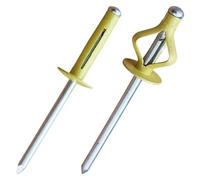 LWYLY Lot de 50 rivets aveugles en aluminium peint coloré à trois volets, rivets pop à grande bride pour décoration de la maison et projets de bricolage (jaune)