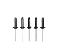 LWYLY Lot de 50 rivets aveugles noirs en aluminium à tête bombée M2.4 M3.2 M4 M5 pour tôles d'aluminium et d'acier (M2,4 x 6 mm entièrement noirs)