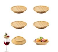 LWZko 6 Pièces Dessous de Verre à Vin, Wine Glass Charcuterie Topper, Couvercles de Verre à Vin en Bois, Décorations pour Verres à Vin, 10 cm, pour Desserts, Entrées, Fruits, Accessoires de Fête