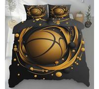 Lwznbio Basket Impression 3D Housse de Couette 240x260 cm Été Doux Sport Thème Parure de Lit Adulte avec Zippée, Linge de Lit Microfibre Respirant + 2 Taie d'oreiller 65x65 cm
