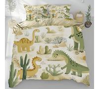 Lwznbio Dinosaure JurassicHousse de Couette 200x200 Été Doux Désert Tropical Parure de Lit en Microfibre avec Fermeture Éclair pour Lit Doubl avec 2 Taies d'oreiller 65x65 cm