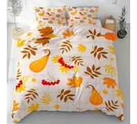 Lwznbio Feuille D'Érable CerisierHousse de Couette 140x200 Douce et Douillette Action De Grâces Récoltes Parure de Lit Été Microfibre Personne avec Fermeture Éclair avec 2 Taies d'oreiller 65x65 cm