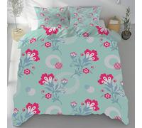 Lwznbio Gloire du MatinHousse de Couette 200x200 Été Doux Motif Floral Parure de Lit en Microfibre avec Fermeture Éclair pour Lit Doubl avec 2 Taies d'oreiller 65x65 cm