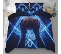 Lwznbio Housse de Couette 90x190 Basketball Cool Parure de Lit 1 Personne avec 2 Taies d'oreiller 65x65 cm Terrain de Basket Réversible Drap Microfibre Doux Zippée