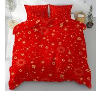 Lwznbio Housse de Couette 90x190 Constellation Parure de Lit 1 Personne avec 2 Taies d'oreiller 65x65 cm Symbole Galaxie Réversible Drap Microfibre Doux zippée