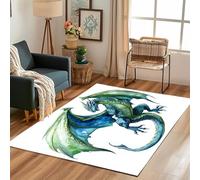 Lwznbio Paillasson 60x90 cm Poil Ras Dragon Cool Carpet Petit Antidérapant Lavable en Machine Animaux Mythiques Tapis Rectangle pour Salle de Lavage, Chambre à Coucher, Entree