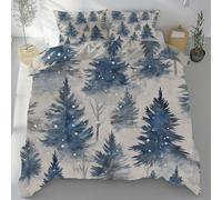 Lwznbio Parure de Lit Respirante 2 Personnes 220x240 Forêt Brouillard Housse de Couette Adulte avec Zippée Jungle Hiver Couette Doux Microfibre avec 2 Taies d'oreiller 65x65 cm