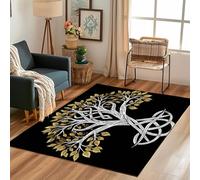 Lwznbio Tapis Chambre Doux 160x230 cm Arbre de Vie Tapis de Salon Grand Lavable en Machine Poil Ras Nœud Celtique Carpet Antidérapant pour Salle de Lavage, Salle à Manger