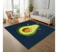 Lwznbio Tapis Chambre Doux 160x230 cm Avocat Mignon Tapis de Salon Grand Lavable en Machine Poil Ras Fruit Thème Carpet Antidérapant pour Salle de Lavage, Salle à Manger