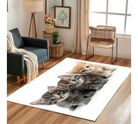 Lwznbio Tapis de Salon Antidérapant 120x160 cm Chat Impression 3D Carpet Doux Chambre Enfant Animaux Mignon Tapis Lavable Poil Ras pour Salle de Jeux, Cuisine, Salle à Manger, Chambre