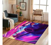 Lwznbio Tapis de Salon Antidérapant 120x160 cm Course Cyberpunk Carpet Doux Chambre Enfant Sports Extrêmes Tapis Lavable Poil Ras pour Salle de Jeux, Cuisine, Salle à Manger, Chambre