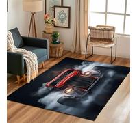 Lwznbio Tapis de Salon Antidérapant 120x160 cm Impression 3D de Camion Carpet Doux Chambre Enfant Art Moderne Tapis Lavable Poil Ras pour Salle de Jeux, Cuisine, Salle à Manger, Chambre