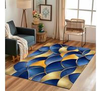 Lwznbio Tapis de Salon Doux 90x150 cm Impression 3D Écailles De Poisson Carpet Lavable en Machine Motif Géométrique Tapis Antidérapant pour Cuisine, Chambre, Couloir, Descente de Lit