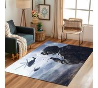 Lwznbio Tapis de Salon Lavable 240x300 cm Champ de Bataille Grand Carpet Salon Doux Hélicoptère Militaire Tapis Poil Ras Antidérapant pour Grand Salon, Chambre Adulte, Salle de Jeux