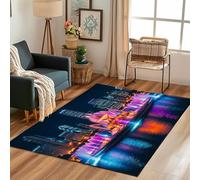 Lwznbio Tapis de Salon Lavable 240x300 cm Fontaine Imprimée en 3D Grand Carpet Salon Doux Nœud Celtique Tapis Poil Ras Antidérapant pour Grand Salon, Chambre Adulte, Salle de Jeux