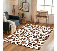 Lwznbio Tapis de Salon Lavable en Machine 120x180 cm Imprimé Léopard Carpet Grand Antidérapant Poils Animaux Impression Moquette Doux pour Chambre Adulte, Bureau, Salle de Jeux