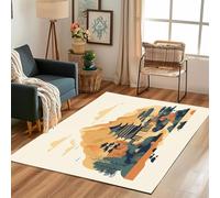 Lwznbio Tapis d'entrée Lavable 80x120 cm Montagne Jungle Carpet Doux pour Chambre Japonais Style Paillasson Interieur Rectangle Antidérapant pour Salon, Cuisine, Descente de Lit