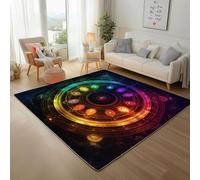 Lwznbio Tapis Doux Antidérapant 180x270 cm Géométrie Couleur Carpet Chambre Adulte Motif Floral Abstrait Tapis Poil Ras Lavable en Machine pour Salon, Bureau, Cuisine, Salle de Jeux