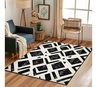 Lwznbio Tapis Doux Antidérapant 180x270 cm Géométrique Abstrait Carpet Chambre Adulte Tradition Ethnischer Stil Tapis Poil Ras Lavable en Machine pour Salon, Bureau, Cuisine, Salle de Jeux