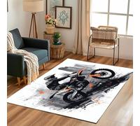 Lwznbio Tapis Doux Antidérapant 180x270 cm Rider Motocross Carpet Chambre Adulte Extrême Sports Tapis Poil Ras Lavable en Machine pour Salon, Bureau, Cuisine, Salle de Jeux