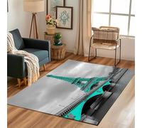 Lwznbio Tapis Doux Antidérapant 180x270 cm Tour Eiffel Tour de Paris Carpet Chambre Adulte Points de Repère Tapis Poil Ras Lavable en Machine pour Salon, Bureau, Cuisine, Salle de Jeux