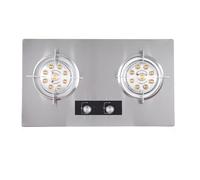LWZQRVCT Plaque De Cuisson À Gaz Bi-Combustible, Acier Inoxydable, Cuisinière À Gaz en Acier Inoxydable, Flamme Haute À Gauche, avec Fonction De Minuterie Et Fonction De Brûleur Divisé(NG)