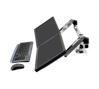 Ergotron Support écran LX – Double bras pour 2 écrans 15–27 pouces (38,1–68,6 cm) Aluminium poli